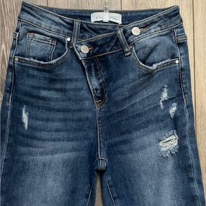 High Rise Distressed Denim Jeans